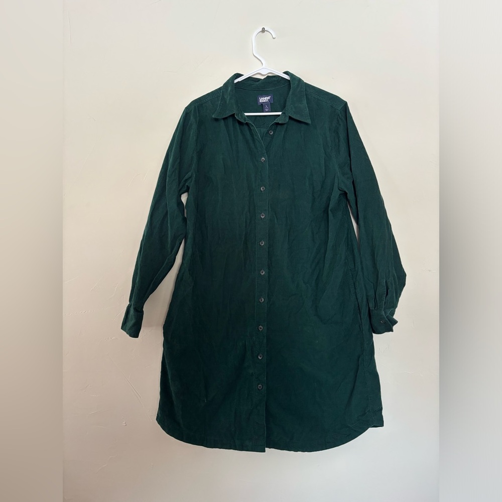 Lands' End Forest Green Corduroy Shirt